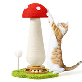 TEWIWAP Poste rasca gatos hongo interactivo para juego prolongado