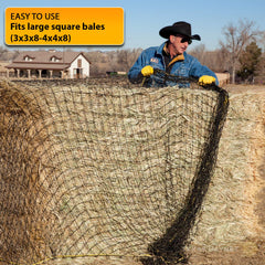 Texas Haynet diseño para fardos redondos 4x6-6x6, compatibilidad flexible.