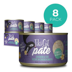 Tiki Cat Luau Pâté en caldo de pollo con humedad para hidratación.