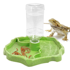 Tfwadmx 9onzas 2en1 botella-dispensador para agua de reptiles, agua fresca disponible
