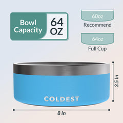 The Coldest Water cuenco-64-onzas: gran capacidad para agua o comida.