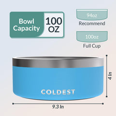 The Coldest Water tazón duradero de acero inoxidable resistente a desgaste