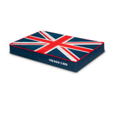 Cubierta exterior azul con bandera UK de The Dog's Balls para cama de tamaño medio