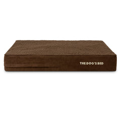 The Dog's Balls funda exterior marrón plush para cama de perro, ajuste seguro.