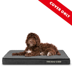 The Dog's Balls funda exterior gris plush para cama mediana, mantenimiento diario.