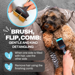 The Doodle Brush desenreda nudos con suavidad, manteniendo el brillo natural