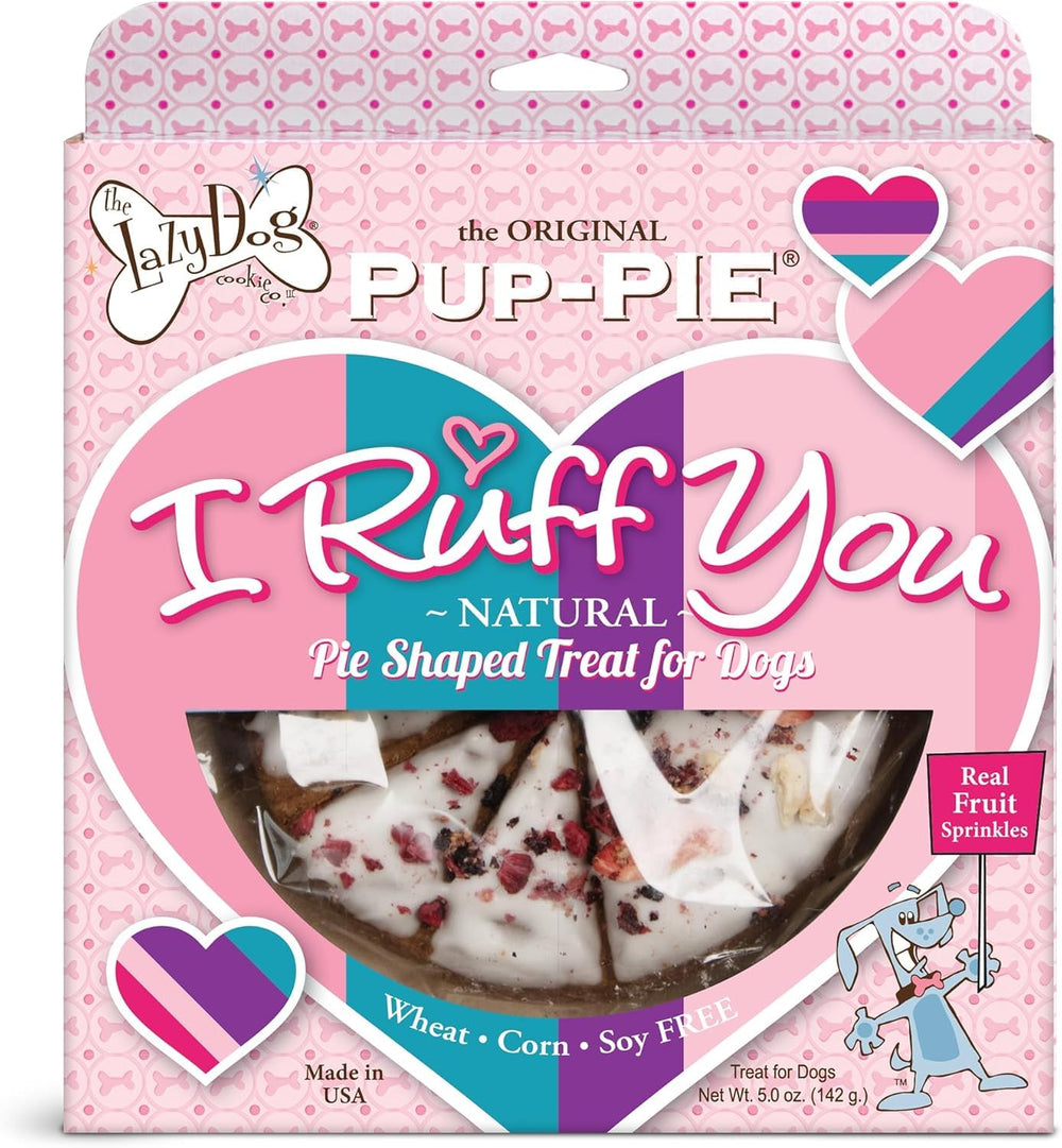 Pup-Pie de The Lazy Dog Cookie Co. pastel horneado para cumpleaños caninos.