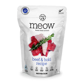 The New Zealand Natural Pet Food Co Meow - presentación del alimento liofilizado, sabor intenso y fresco.