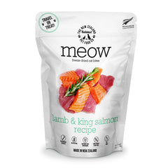The New Zealand Natural Pet Food Co Meow Freeze Dried Cat Food envase visible, opción natural para gatos