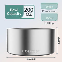 The Coldest Water bebedero anti-derrame con base estable para mascotas tranquilas.