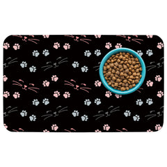 Alfombrilla thmasamwr para comida de mascotas con diseño estampado y tamaño 12x20 evita derrames.