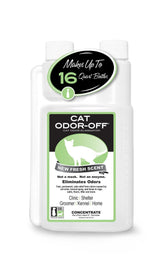 Odorcide Thornell Odor-Off concentrado neutraliza olores de gato en textiles y superficies.