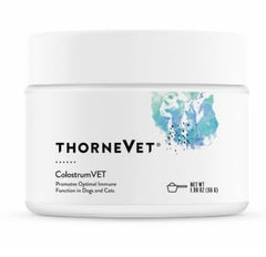 ThorneVet ColostrumVET, pote de polvo para apoyar la inmunidad en perros y gatos.
