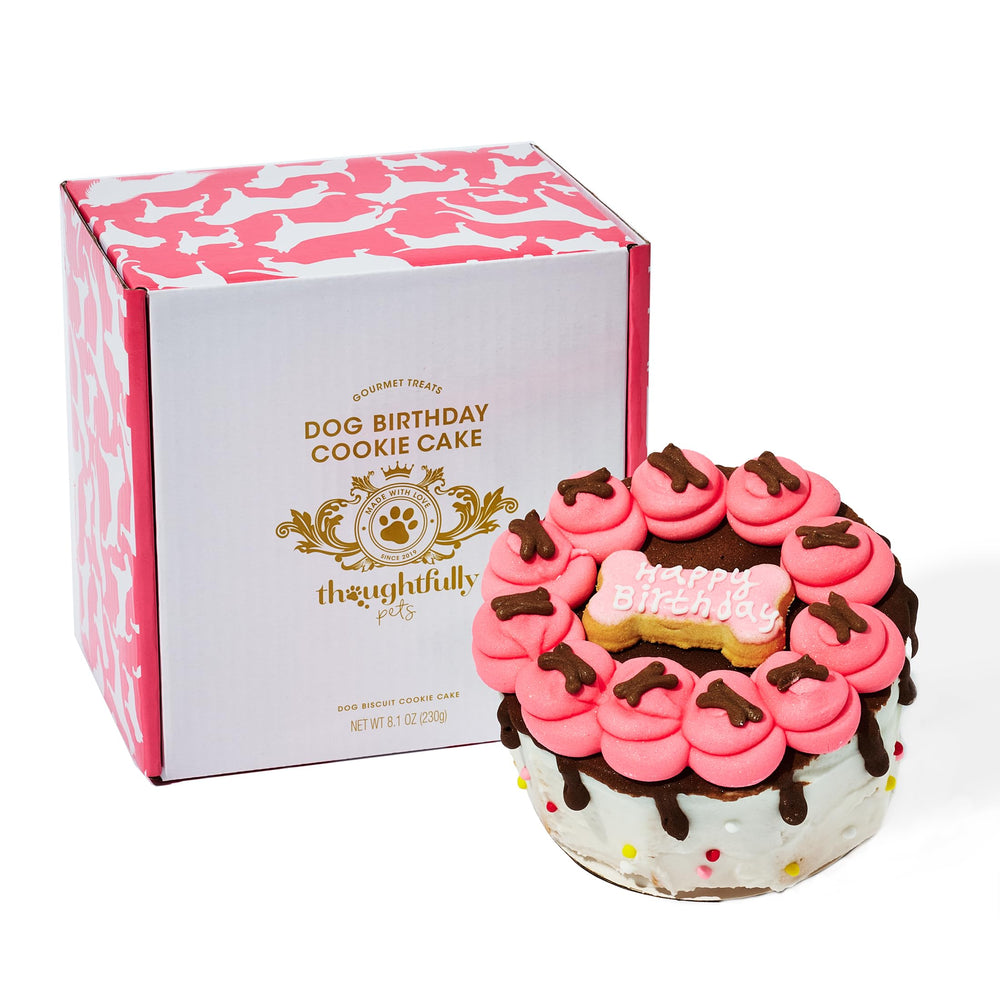 Thoughtfully Pets pastel de galletas rosa para perros, ideal para cumpleaños caninos