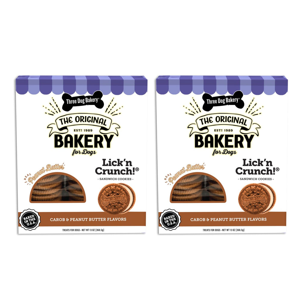 Three Dog Bakery Lick'n Crunch: galletas sándwich crujientes para recompensa diaria