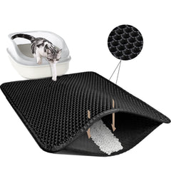 TidyNuts Alfombra para arena de gato con doble capa atrapa la arena y facilita la limpieza.