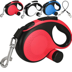 Tidytrek correa retractil 26 ft rojo para perros grandes, control cómodo en paseos.