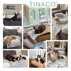 Tinaco cama lavable para mascotas con funda desmontable para limpieza fácil.