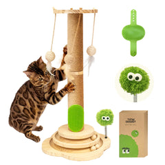 TinyBeast poste rasca madera 25 pulgadas para gatos, ideal para interiores.