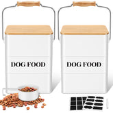 Tioncy contenedores de alimento para perro de metal, dos piezas, con acceso fácil.