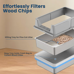 TIUUBT caja-arena granulado de pino compatible con liner.