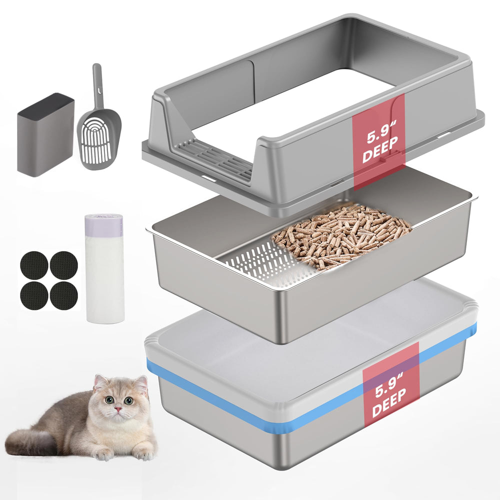 TIUUBT caja-arena tamiz acero inoxidable, duradera y fácil de limpiar.