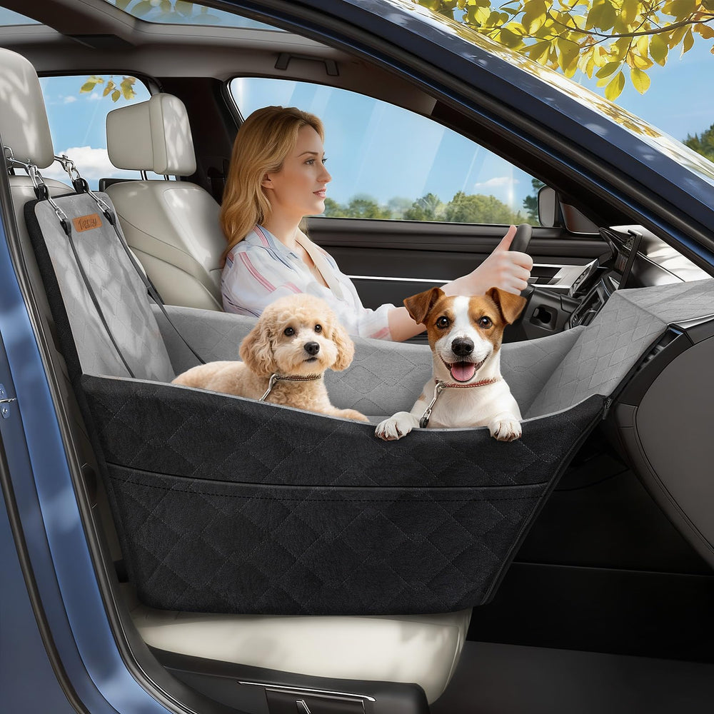 Tivray asiento elevado para perro en coche mejora la vista exterior y la calma.