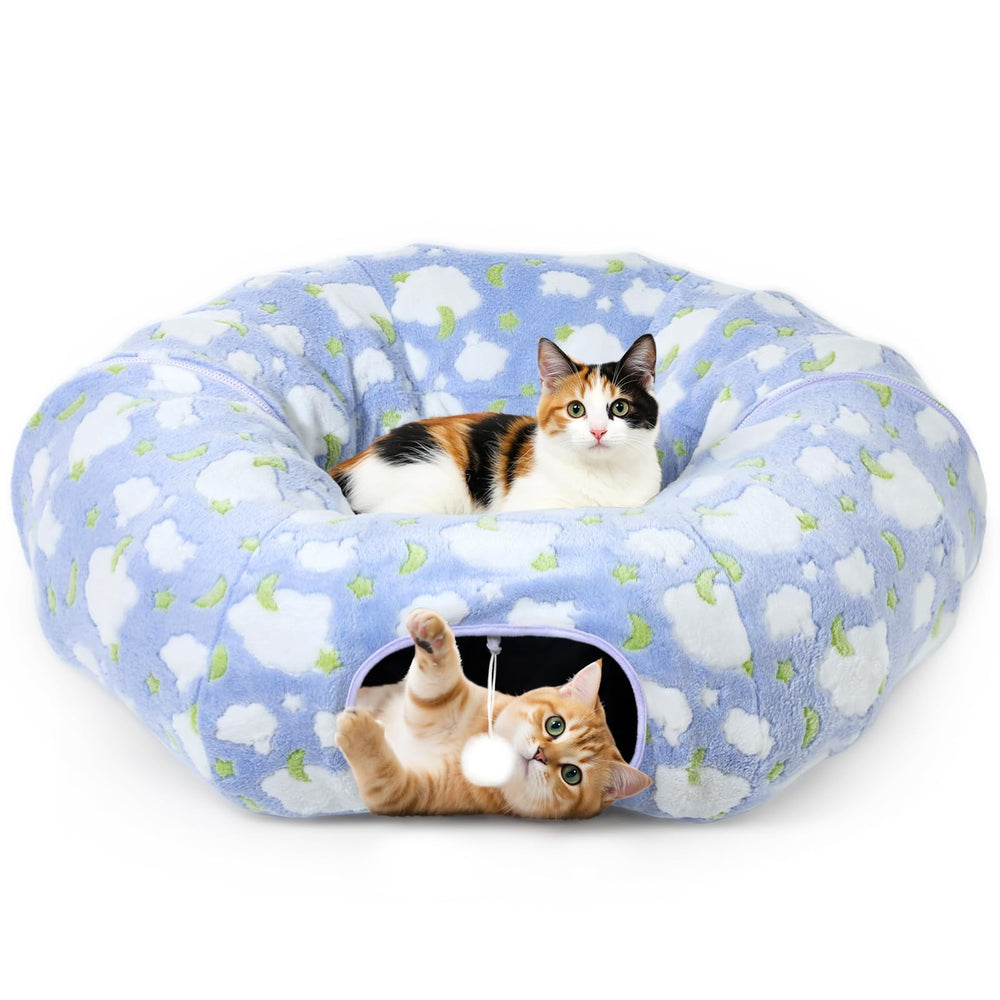 Tivray tunel gato 35pulgadas con bola: fomenta juego y exploración.