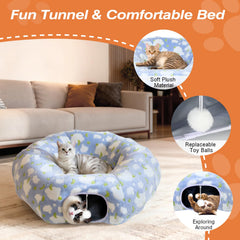 Tivray tunel gato cojin circular refugio cómodo y cálido.