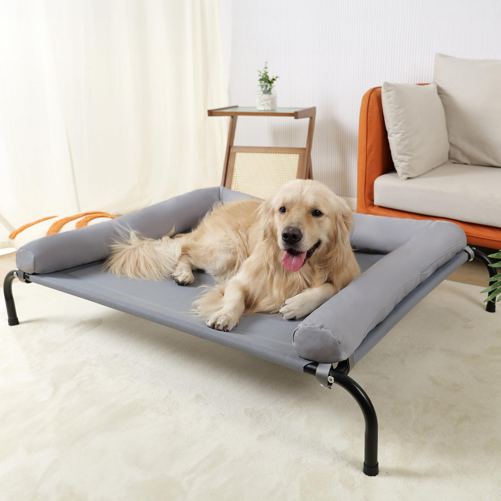 Cama para perro TJSOULER elevada con cojines, cómodo y fresco al aire libre