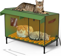Casa para gatos TKMYAQ exterior aislada, refugio cálido y seco para exteriores