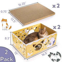 Tlence caja rascador gato diecisiseis-pulgadas ofrece espacio amplio para gatos grandes