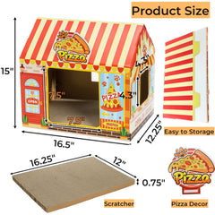 Tlence diseño de pizza para gatos, atractivo y práctico en espacios reducidos.