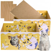 Tlence dos-pack cajas rascador gato doble cara para rascar y descansar