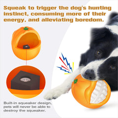 TLKNG Pelota naranja con textura ondulada, ideal para morder y mantener el interés.