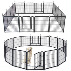 TMEE corral para perros con paneles de ocho, ideal para patio y juego al aire libre.