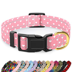 TMOODEL collar reflectante para perro grande con corazones rosados, mayor visibilidad nocturna.