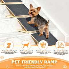 TNELTUEB rampa para perros ajustable en altura, perfecta para escaleras interiores.