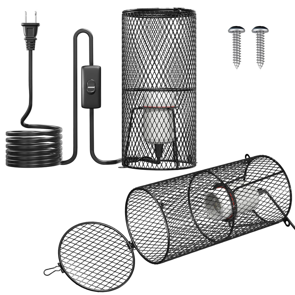 Protector doble Tobebright para lámpara de calor de reptiles, seguridad ante quemaduras.