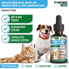 Aplicación fácil de Tobydic para apoyo respiratorio en mascotas.