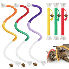 Tocirelo cuerda masticable para gatos, ideal para redirigir mordidas y entretener.