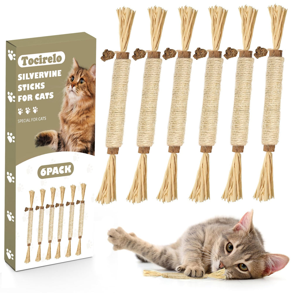 Tocirelo bastones-silvervine-gato: estimulan juego activo y relajación natural.