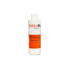 ToltraMax Toltrazuril 2.5% en botella de 240 ml para caballos, perros y gatos.