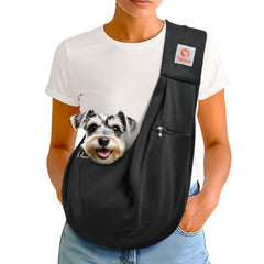 Tomkas portador para perro pequeño con bolsillo delantero de cremallera para llaves y teléfono