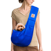 Portador TOMKAS para perros pequeños, azul real, cómodo para paseos.