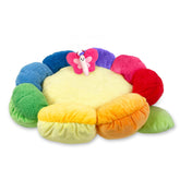 TONBO cama perro plush flor arcoiris textura suave para descanso comodo