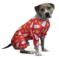 Tooth & Honey Pijama Pitbull con leche y galleta, cómodo y cálido para uso diario