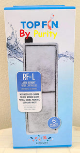 Top Fin Retreat RF-L, paquete de 6, fácil reemplazo para acuario.