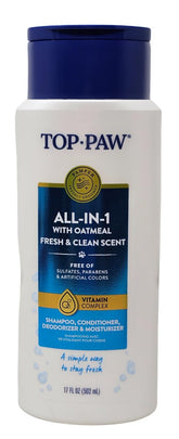 Top Paw Champú Avena, botella de 17 onzas para baño cómodo en casa.