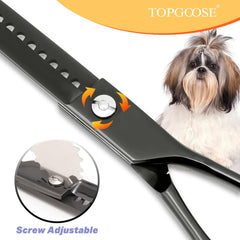 TOPGOOSE tijeras de adelgazamiento para perros, control del volumen.